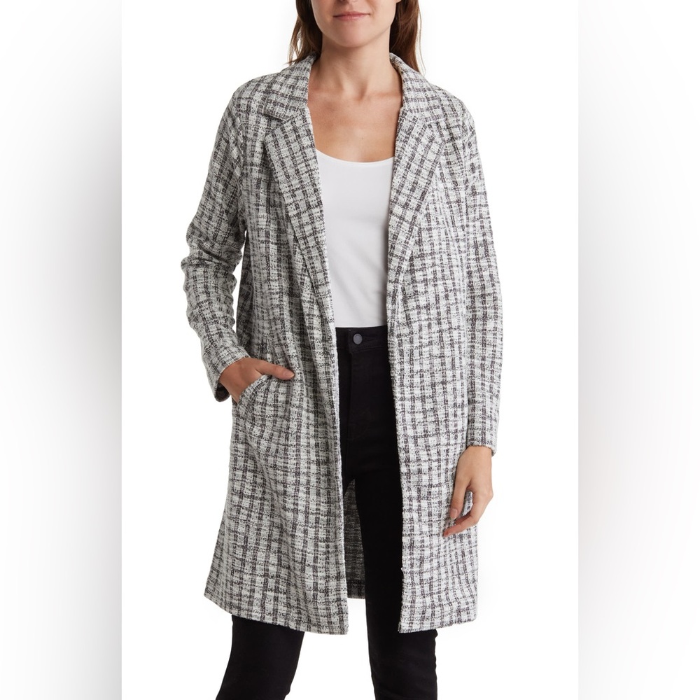 NWT- Melloday Notch Collar, Plaid-Print Overcoat: Size XL